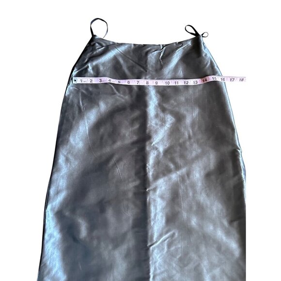 Vintage Metallic  Silk Maxi Skirt With High Shine Finish & A-Line Silhouette Wom - Picture 5 of 16